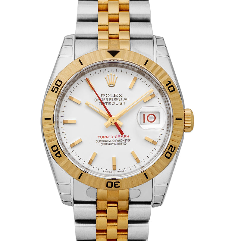Datejust 36mm-Steel and Gold Pink Gold-Turn-O-Graph-Jubilee/White