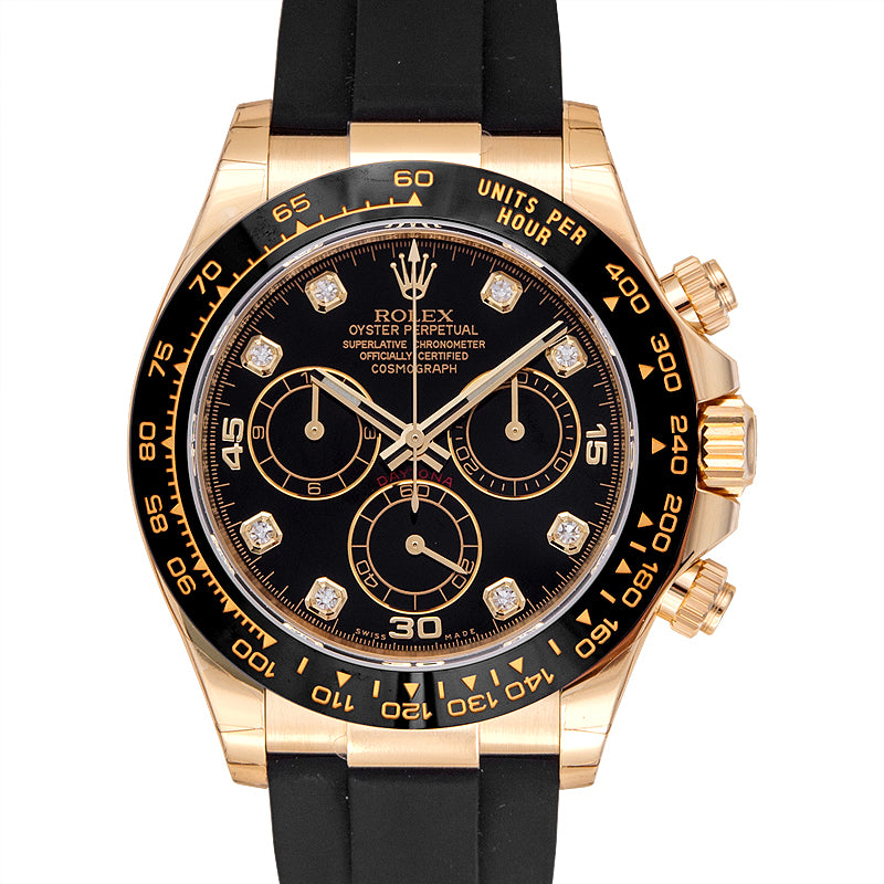 Cosmograph Daytona 18ct Yellow Gold Automatic Black Dial Diamonds Men's Watch