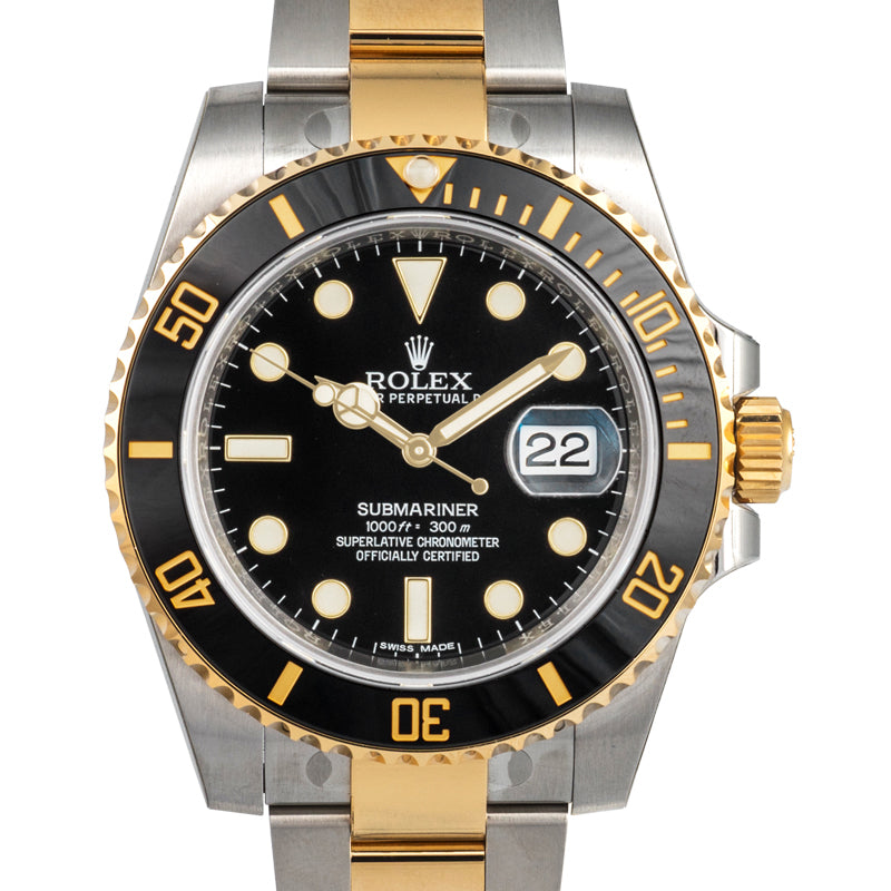 Submariner 18K Yellow Gold Automatic Black Dial Men's Watch