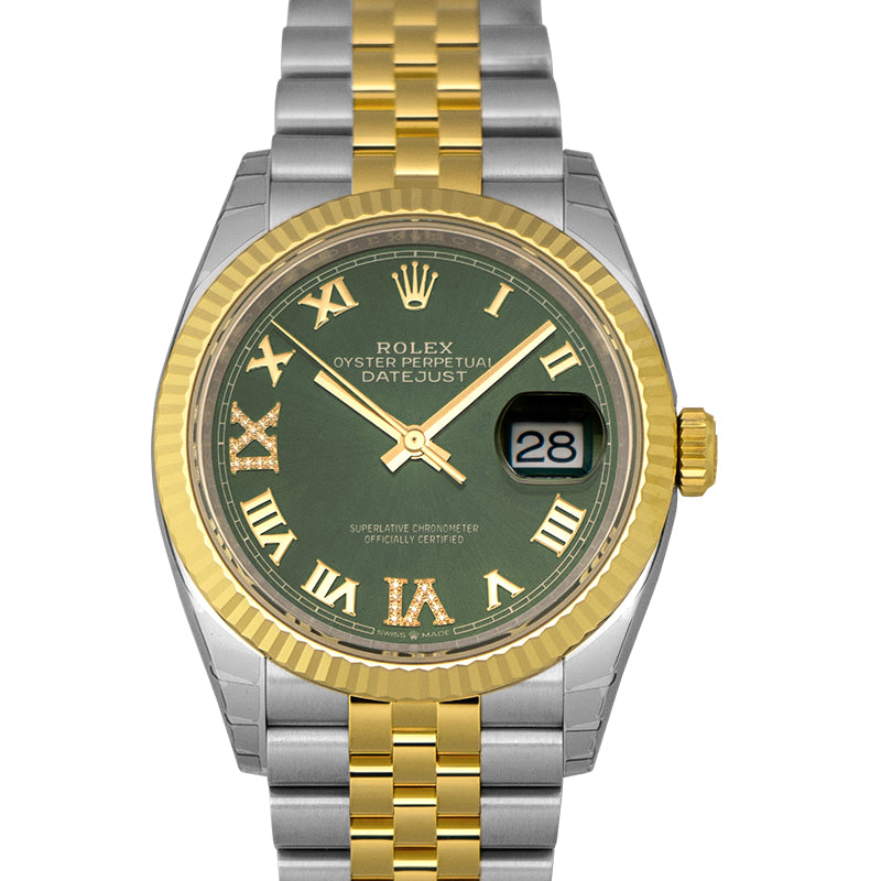 Datejust 36 Green Steel/18k Yellow Gold Dia 36mm