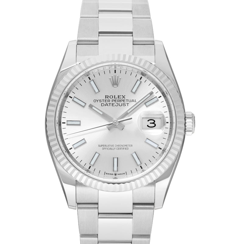 Datejust 36 Automatic Silver Dial Oystersteel and 18 ct White Gold Ladies Watch