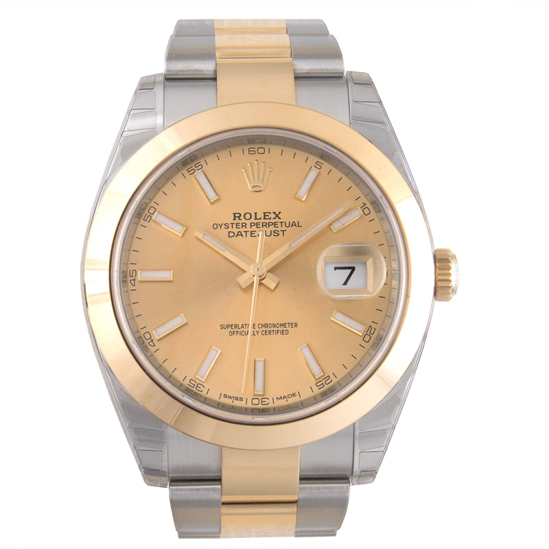 Datejust Automatic Champagne Dial Stainless Steel and Yellow Gold Men's Watch