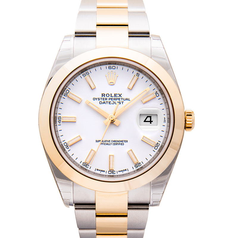 Datejust 41 Rolesor Yellow Smooth / Oyster / White