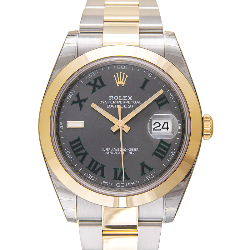 Datejust 41 Rolesor Yellow Smooth / Oyster / Slate Roman