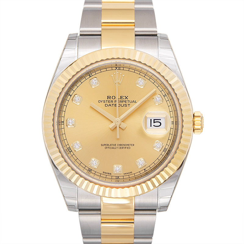 Datejust 41 Rolesor Yellow Fluted / Oyster / Champagne Diamond