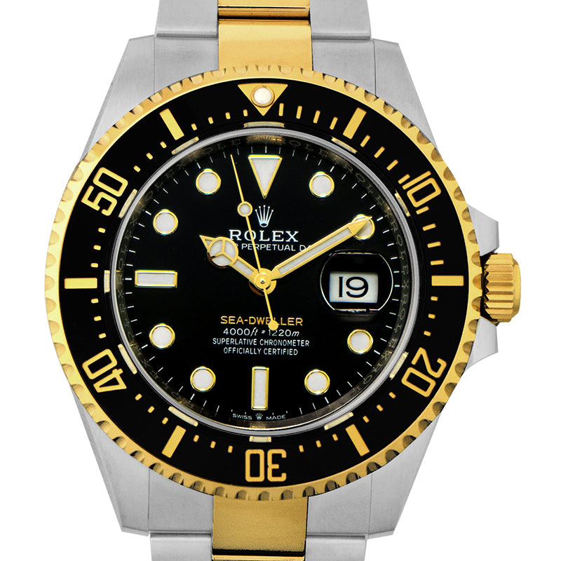 Sea-Dweller Oystersteel and 18 ct Yellow Gold Automatic Black Dial Unisex Watch