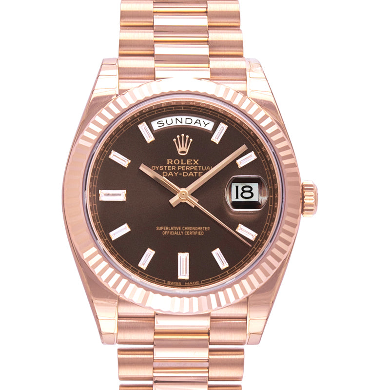 Day Date Automatic Brown Dial Everose Gold Men's Watch