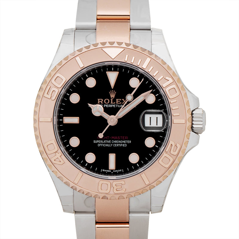 Yacht-Master 37 Automatic Black Dial Ladies Steel and 18K Everose Gold Oyster Watch