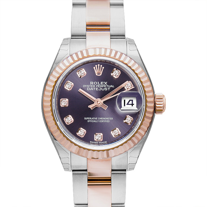 Lady Datejust 28 Purple Steel/18k Everose gold G 28mm