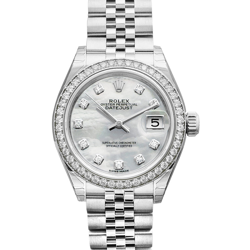 Lady Datejust Automatic White Mother of Pearl Dial Stainless Steel and White Gold Ladies Watch