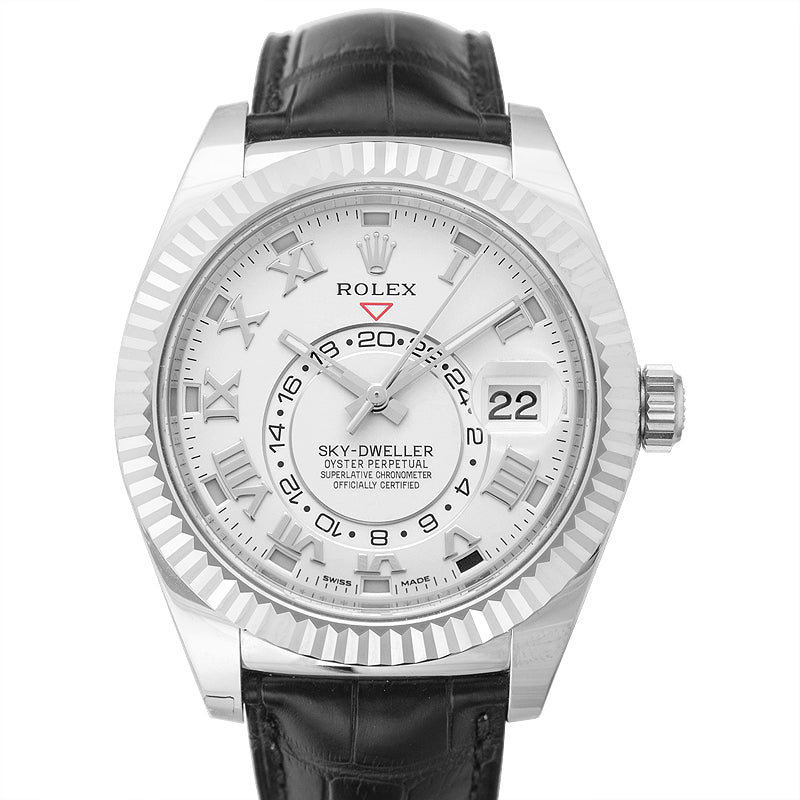 Sky-Dweller White Gold / Ivory / Alligator