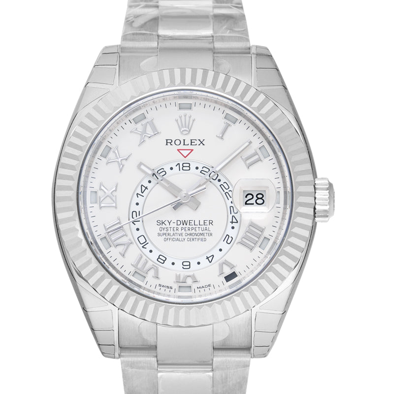 Sky Dweller Automatic Ivory Dial 18k White Gold Men's Watch