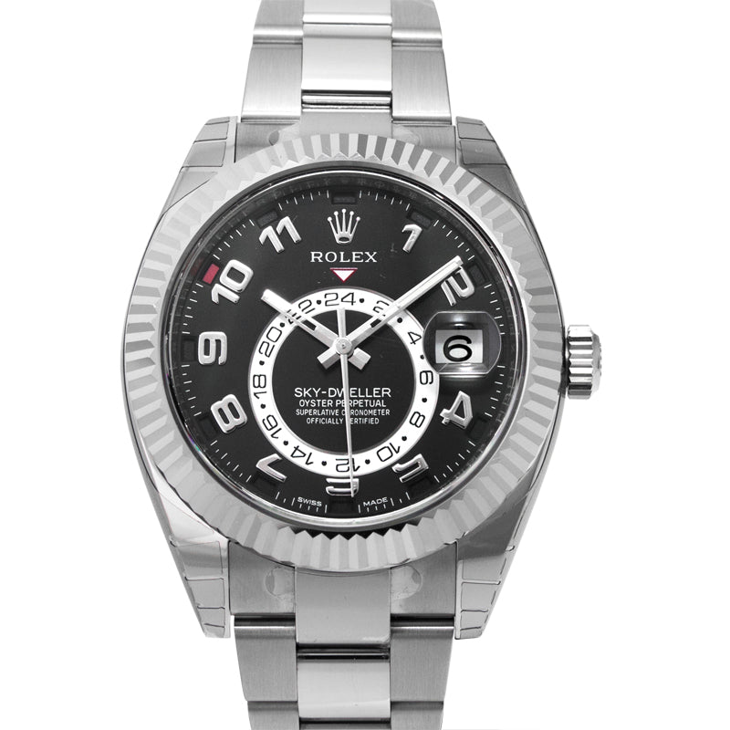Sky Dweller Automatic Black Dial 18k White Gold Men's Watch