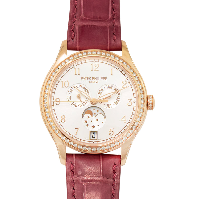 Complications Annual Calendar Automatic Silver Dial Diamonds Rose Gold Ladies Watch