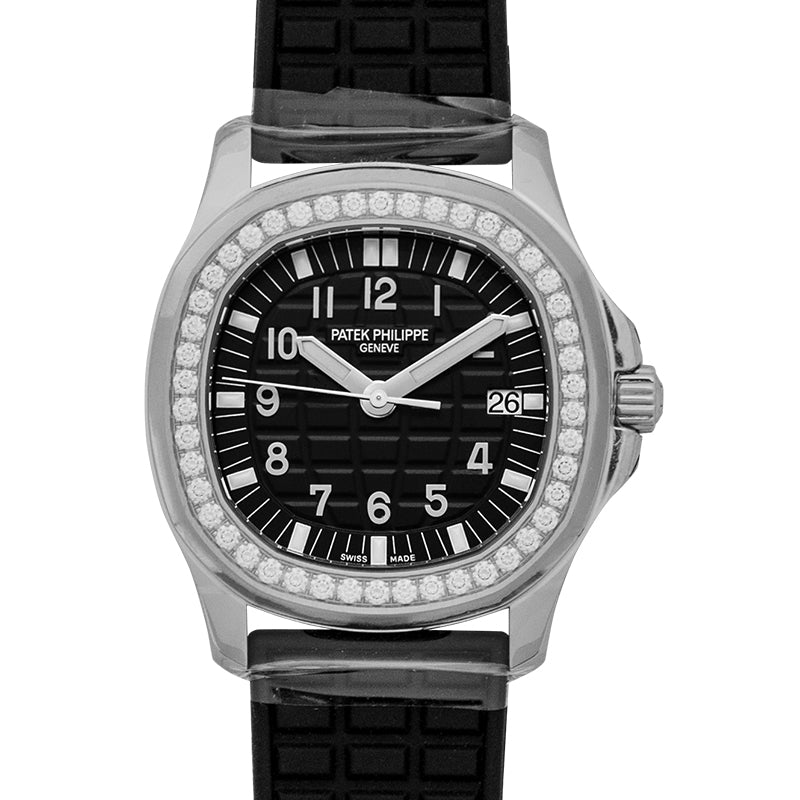 Aquanaut Diamond Bezel Black Dial with Diamonds Bezel Ladies Watch