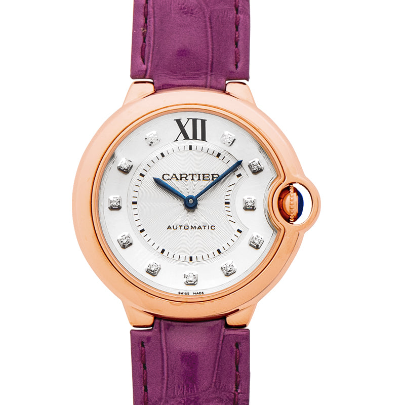 Ballon Bleu de Cartier 36mm Automatic Silver Dial 18kt Pink Gold Ladies Watch
