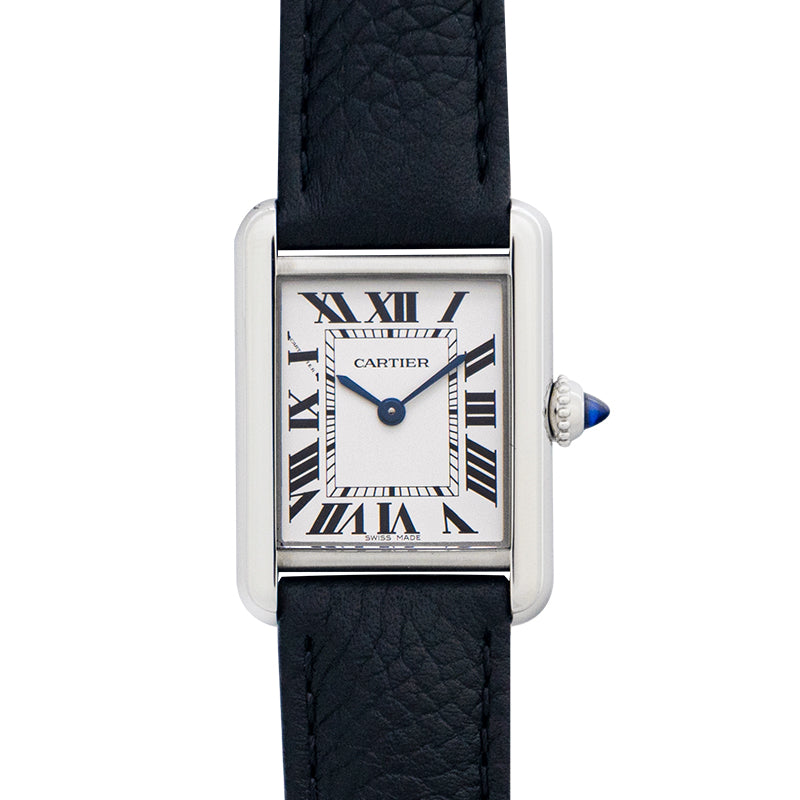Tank Quartz White Dial Stainless Steel Ladies Watch