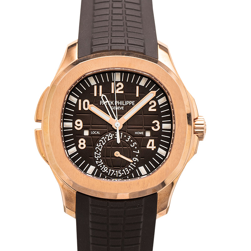 Aquanaut Automatic Brown Dial 18kt Rose Gold Men's Watch
