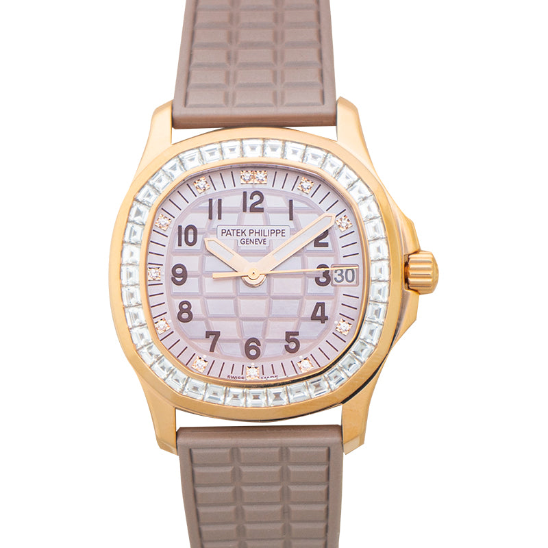 Aquanaut Automatic Blue Mother of Pearl Dial Diamond Bezel Ladies Watch