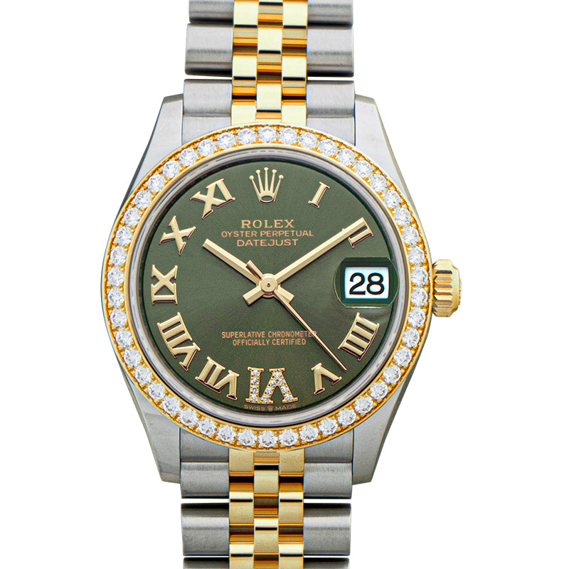 Lady Datejust Automatic Green Dial 18kt Yellow Gold Ladies Watch
