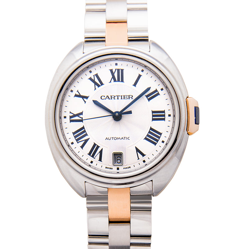Clé de Cartier 35mm Automatic Silver Dial Stainless steel,Pink gold Ladies Watch