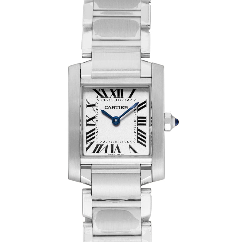 Tank Française 25mm x 25mm Quartz Silver Dial Stainless Steel Ladies Watch