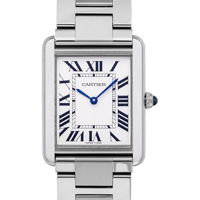 Tank Solo 35mm x 35mm Quartz Silver Dial Stainless Steel Men's Watch