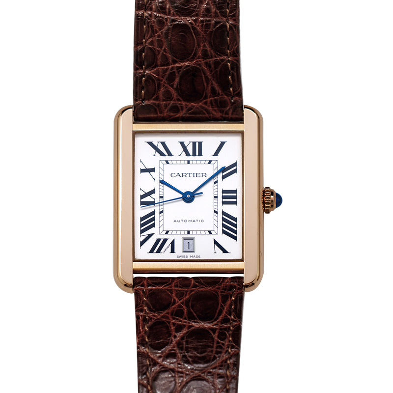 Tank Solo 41mm x 41mm Automatic White Dial 18kt Pink Gold Men's Watch