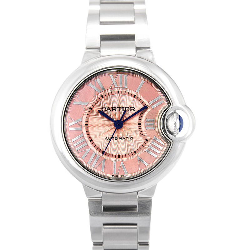 Ballon Bleu de Cartier 33mm Automatic Pink Dial Stainless Steel Ladies Watch
