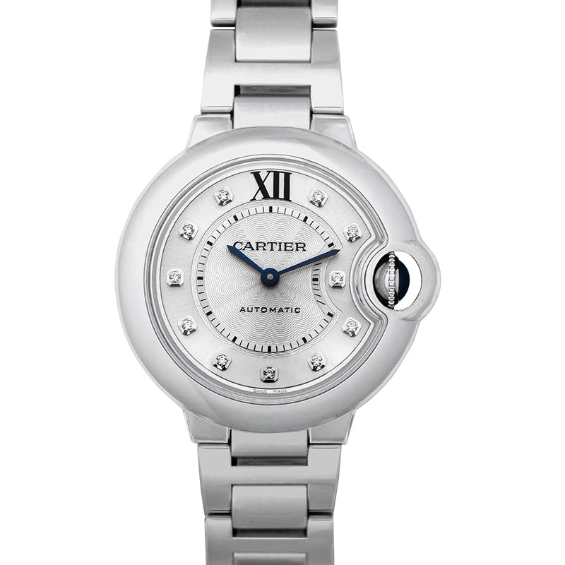 Ballon Bleu de Cartier 33mm Automatic Silver Dial Stainless Steel Ladies Watch