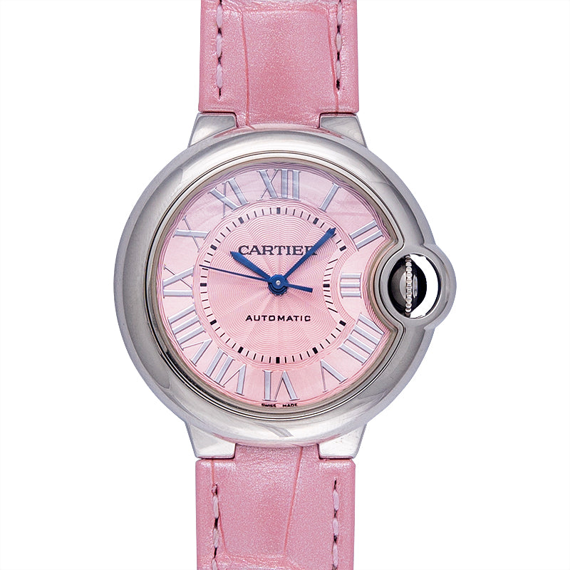 Ballon Bleu de Cartier 33mm Automatic Pink Dial Stainless Steel Ladies Watch