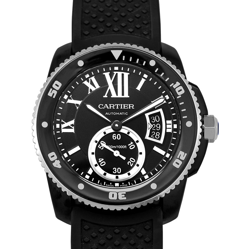 Calibre de Cartier 42mm Automatic Black Dial Stainless Steel Men's Watch