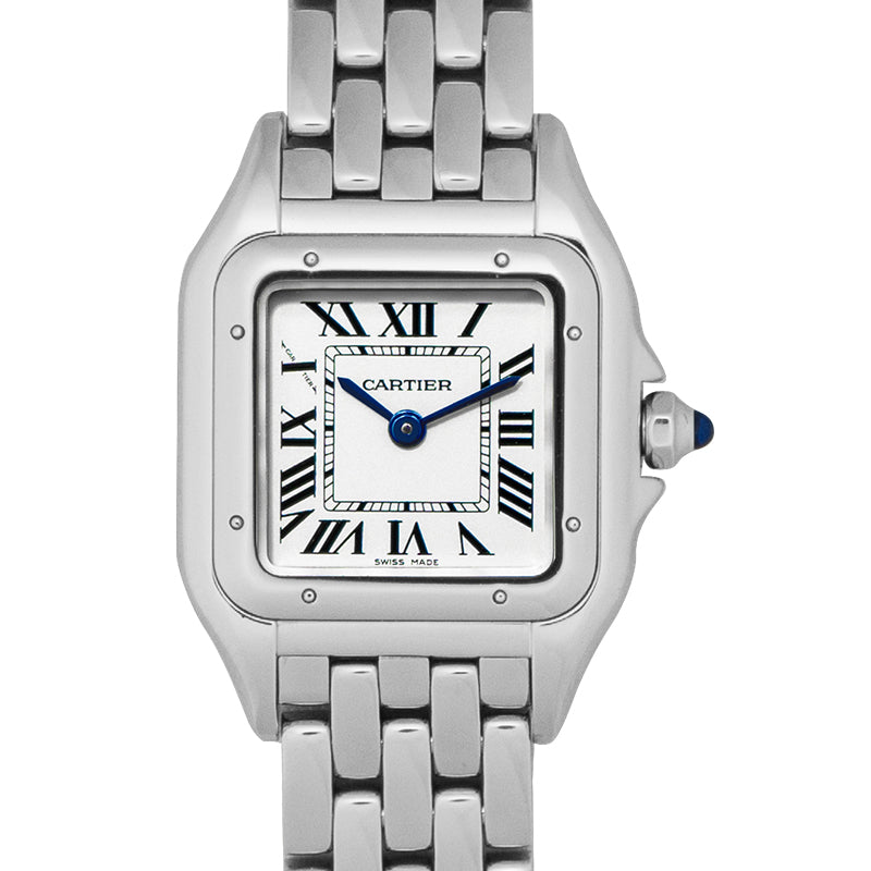 Panthère de Cartier 22mm x 22mm Quartz Silver Dial Stainless Steel Ladies Watch