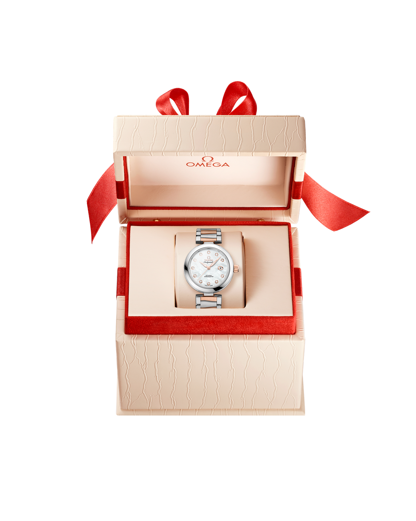 De Ville Ladymatic 34 mm, steel ‑ Sedna™ gold on steel ‑ Sedna™ gold