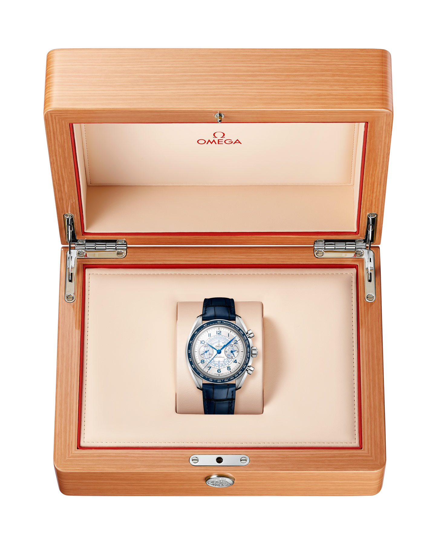 Speedmaster Chronoscope 43 mm, steel on leather strap