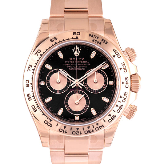 Cosmograph Daytona Automatic Black Dial 18K Everose Gold Oyster Bracelet Men's Watch