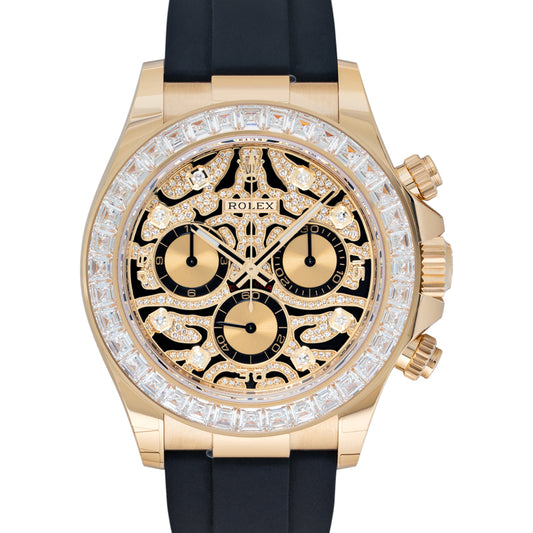 Cosmograph Daytona Eye of the Tiger Automatic Yellow Tone Dial Diamond Indexes and Bezel Men's Watch