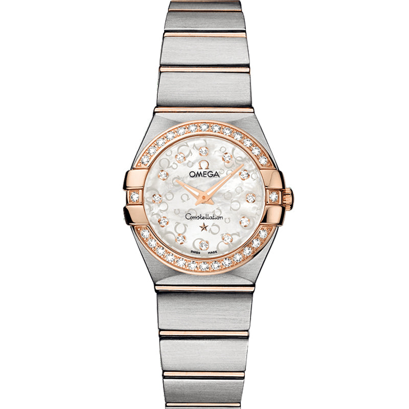 Constellation Quartz 24mm Quartz White Dial Diamonds red gold Ladies Watch