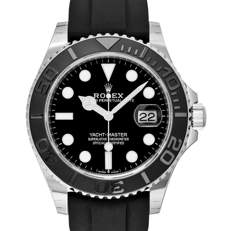 Yacht-Master 42 Automatic Black Dial 18 ct White Gold Men's Watch