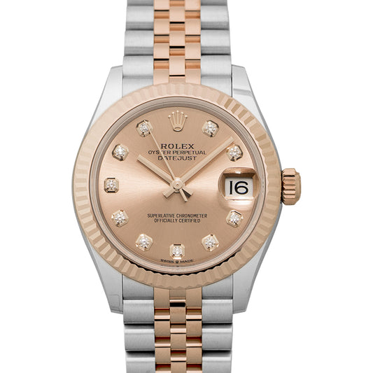 Datejust 31 Automatic Rose Dial Diamond Indexes Steel and 18kt Everose Gold Ladies Watch