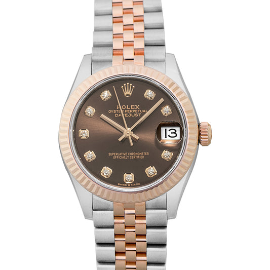 Datejust 31 Steel and 18ct Everose Gold Automatic Silver Diamond Dial Ladies Watch