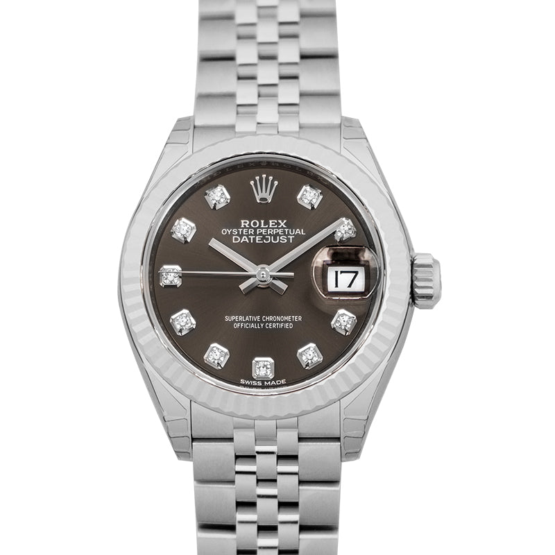 Lady-Datejust 28 Dark Grey 18k White Gold/Steel Dia 28mm