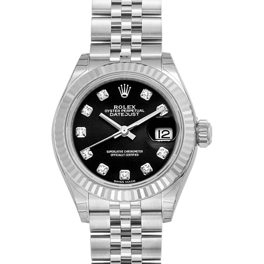 Lady Datejust 28 Black 18K White Gold/Steel Dia 28mm 279174 BK-G-J