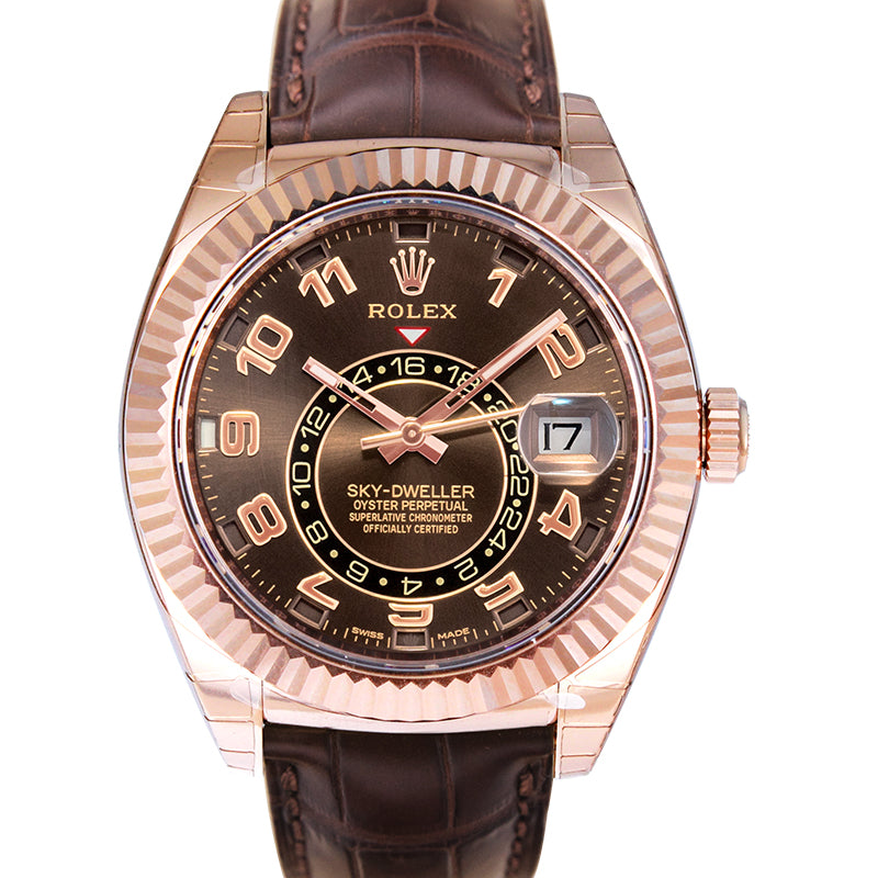 Sky-Dweller Everose / Chocolate / Alligator