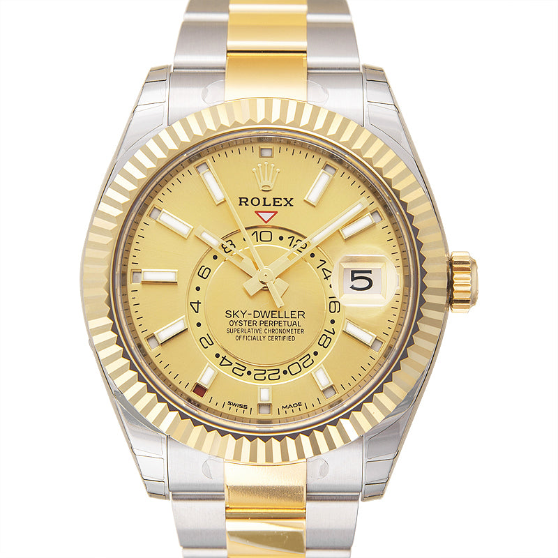 Sky-Dweller Stainless Steel / Yellow Gold / Champagne