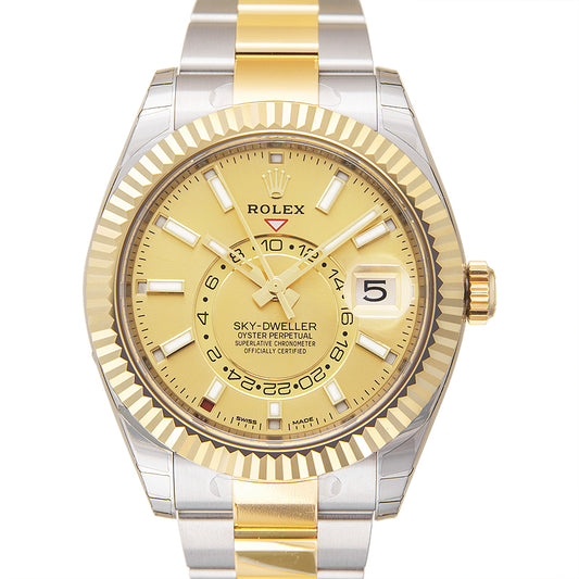 Sky-Dweller Stainless Steel / Yellow Gold / Champagne