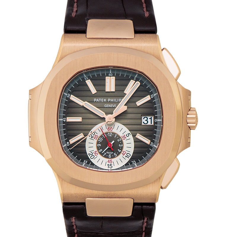 Nautilus Automatic Black Dial Rose Gold Men's Watch