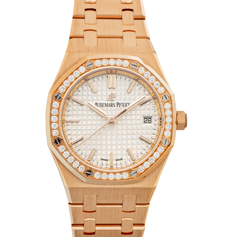 Royal Oak Automatic White Dial 18kt Rose Gold Ladies Watch