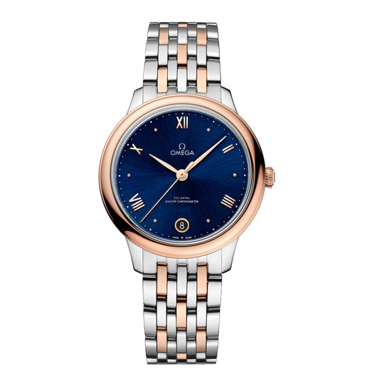 Omega Prestige Watch, 34mm Blue Dial, 434.20.34.20.03.001