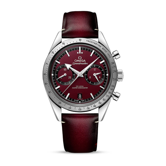 OMEGA SPEEDMASTER '57 CHRONOGRAPH WATCH, 40mm RED DIAL, 332.12.41.51.11.001